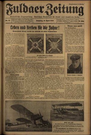 Erste Ausgabe vom Dienstag, den 21. April 1936.