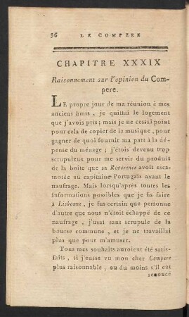 Chapitre XXXIX. Raisonnement sur l'opinion du Compere