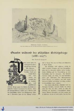 Staufen während des pfälzischen Erbfolgekrieges (1688-1697).