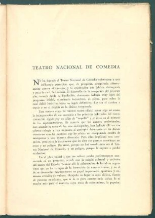 Teatro Nacional de Comedia