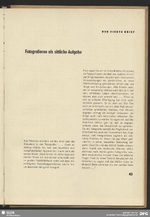 Fotografieren als sittliche Aufgabe