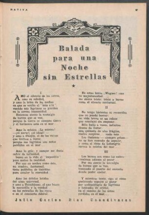 Balada para una Noche sin Estrellas