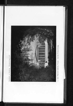 12. Karl Friedrich Schinkel, Tempel. Lavierte Federzeichnung