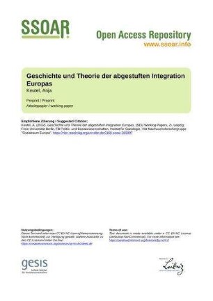 Geschichte und Theorie der abgestuften Integration Europas