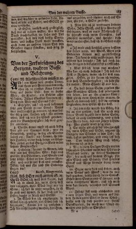 V. Von der Zerknirschung des Hertzens, wahren Busse und Bekehrung.