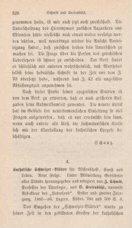 326-328 [Rezension] Katholische Schweizer-Blätter