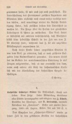 326-328 [Rezension] Katholische Schweizer-Blätter