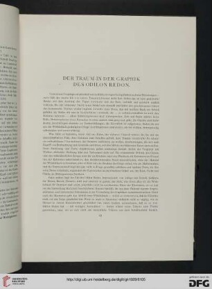 Der Traum in der Graphik des Odilon Redon