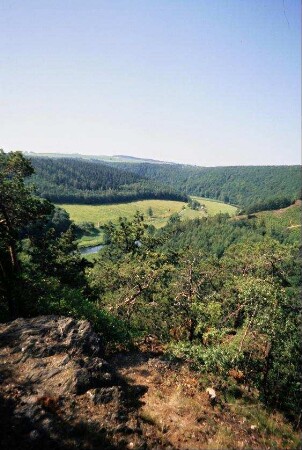Blick vom Weiberstein ins Elstertal, Lochgut