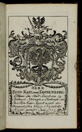 Herr Egid: Karl von Fahnenberg[...] - Herr Christian, Freyherr von Ulmenstein[...]