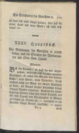 XXXV. Hauptstück. Die Belohnung der Gerechten in jenem Leben, und die Strafen der Verdammten am Orte ihrer Quaal