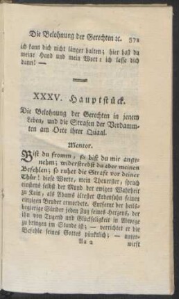 XXXV. Hauptstück. Die Belohnung der Gerechten in jenem Leben, und die Strafen der Verdammten am Orte ihrer Quaal