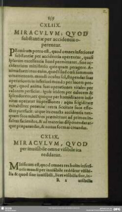 CXLIIX. Miraculum, Quod substantiae per accidentia operentur