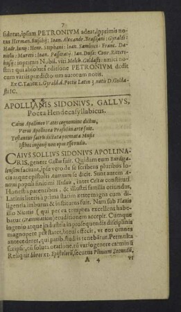Sidonius Apollinaris
