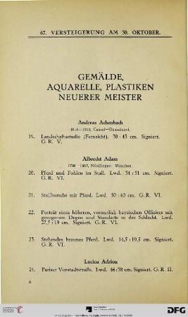 Gemälde, Aquarelle, Plastiken neuerer Meister (Nr. 19-200)