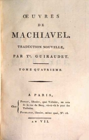 Oeuvres De Machiavel, 4