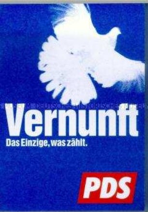 Aufkleber der PDS mit dem Motiv der "Friedenstaube" von Picasso von einer Demonstrationen gegen den Irak-Krieg in Berlin