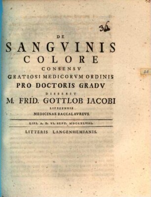 Diss. de sanguinis colore