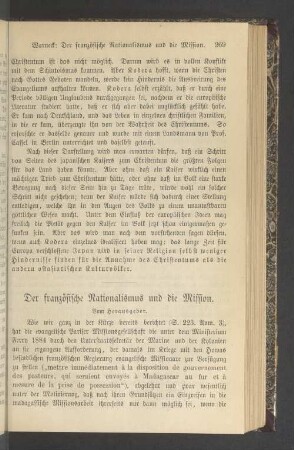 Der französische Nationalismus und die Mission