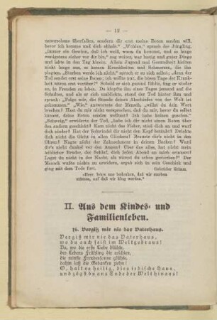 II. Aus dem Kindes- und Familienleben
