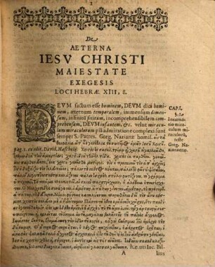 De aeterna Jesu Christi maiestate, exegesis loci ad. Hebr. 13,8.