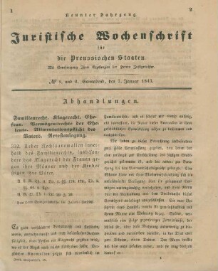 7. Januar-30. Dezember = No. 1/2-103/104