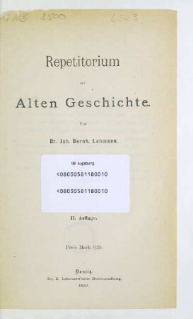 Repetitorium der Alten Geschichte