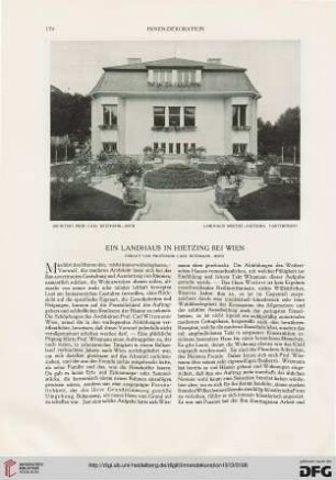 Ein Landhaus in Hietzing bei Wien: erbaut von Professor Carl Witzmann - Wien