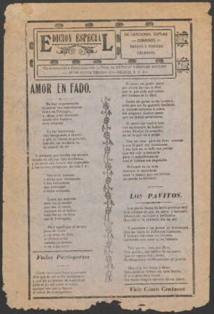 Edición especial de canciones, coplas, corridos, versos y poesias celebres