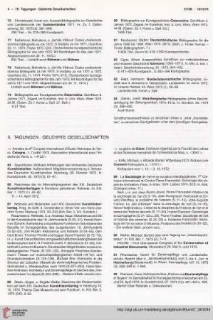 II. Tagungen. Gelehrte Gesellschaften