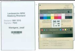 Entnazifizierung Josef Wientgens , geb. 27.11.1907 (Technischer Angestellter)