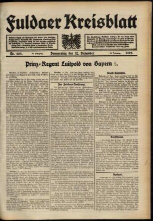 Ausgabe vom Donnerstag, den 12. Dezember 1912.