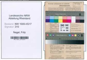Entnazifizierung Fritz Nagel , geb. 13.02.1913 (kfm. Angestellter)