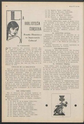 La Biblioteca Córdoba : Reseña Histórica y su Importancia Cultural