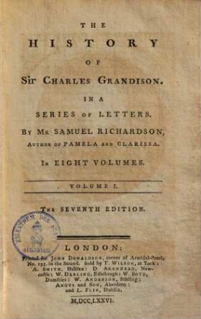 The history of Sir Charles Grandison : In a series of letters, 1