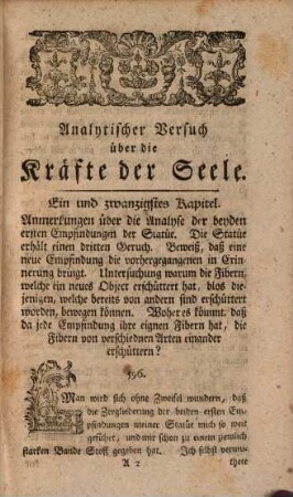 Herrn Karl Bonnets verschiedener Akademien Mitgliedes Analytischer Versuch über die Seelenkräfte, 2