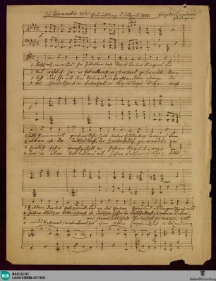 Zu Bismarcks 70. Geburtstag - Mus. Hs. 1366,13 : V, Coro, pf; A|b