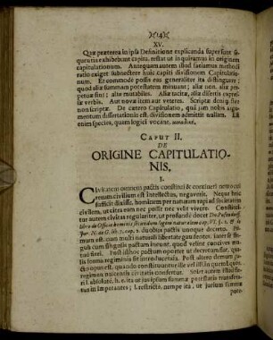 Caput II. De Origine Capitulationis.