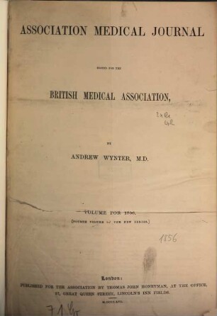 Association medical journal. 1856