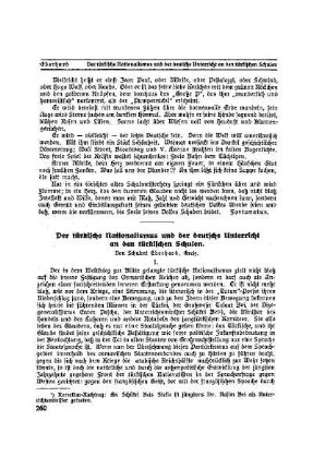 Der türkische Nationalismus und der deutsche Unterricht an den türkischen Schulen
