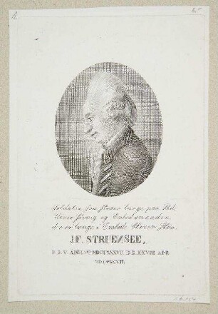 Bildnis Johann Friedrich Struensee (1737-1772)