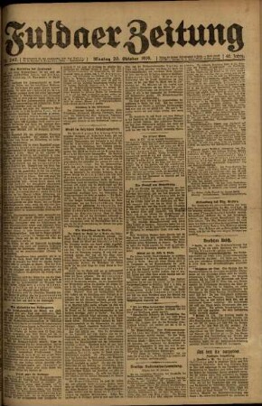 Ausgabe vom Montag, den 20. Oktober 1919.
