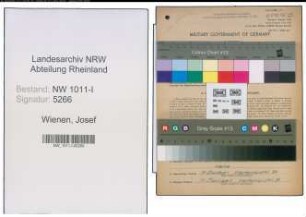 Entnazifizierung Josef Wienen , geb. 16.09.1909 (Glaser)