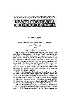 Die experimentelle Ermüdungsforschung : (Schluß)