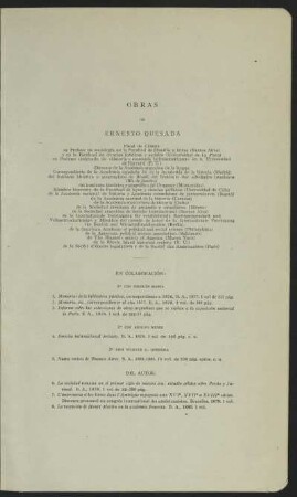 Obras de Ernesto Quesada