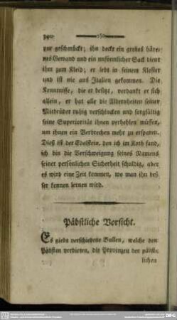 Päbstliche Vorsicht