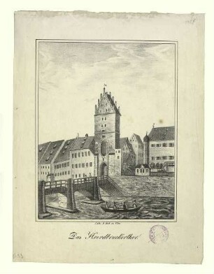 Herdbruckertor von außen. Um 1829