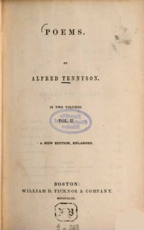 Poems by Alfred Tennyson : In 2 Volumes. 2