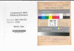 Entnazifizierung Max Mertin, geb. 02.05.1900 (Kaufm.Angest.)