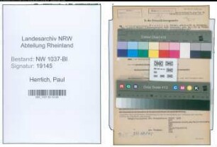 Entnazifizierung Paul Herrlich , geb. 28.01.1903 (Polizeibeamter)